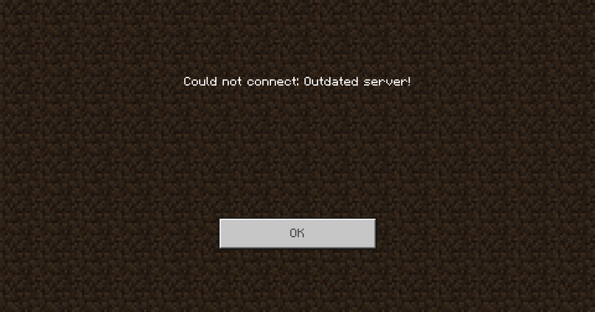 The Minecraft Bedrock Edition Client displaying an error &quot;could not connect: Outdated server!&quot;