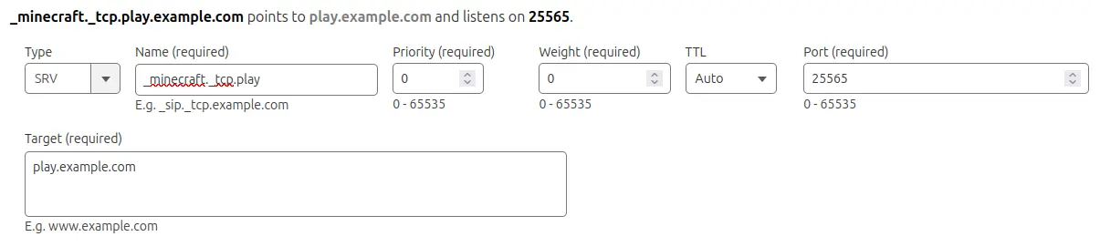 The CloudFlare new record modal with the options for an A Record populated
